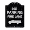 Signmission Designer Series-No Parking Fire Lane, Black & Silver Heavy-Gauge Aluminum, 24" x 18", BS-1824-9824 A-DES-BS-1824-9824 - alternate 1